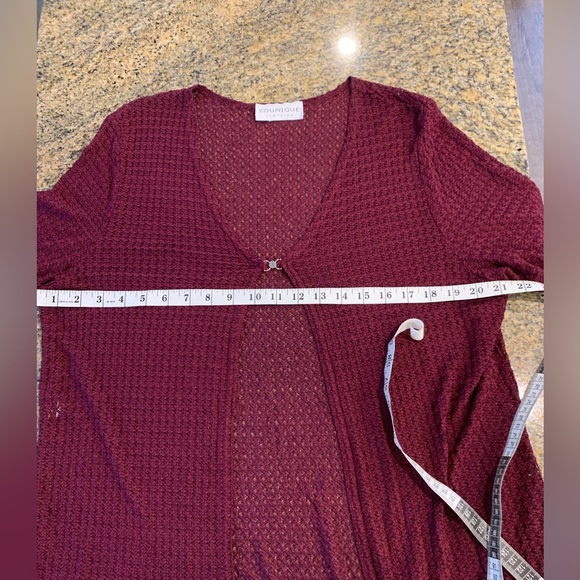 Vintage women’s maroon shirt sleeve cardigan Size 2X - Picture 6 of 8
